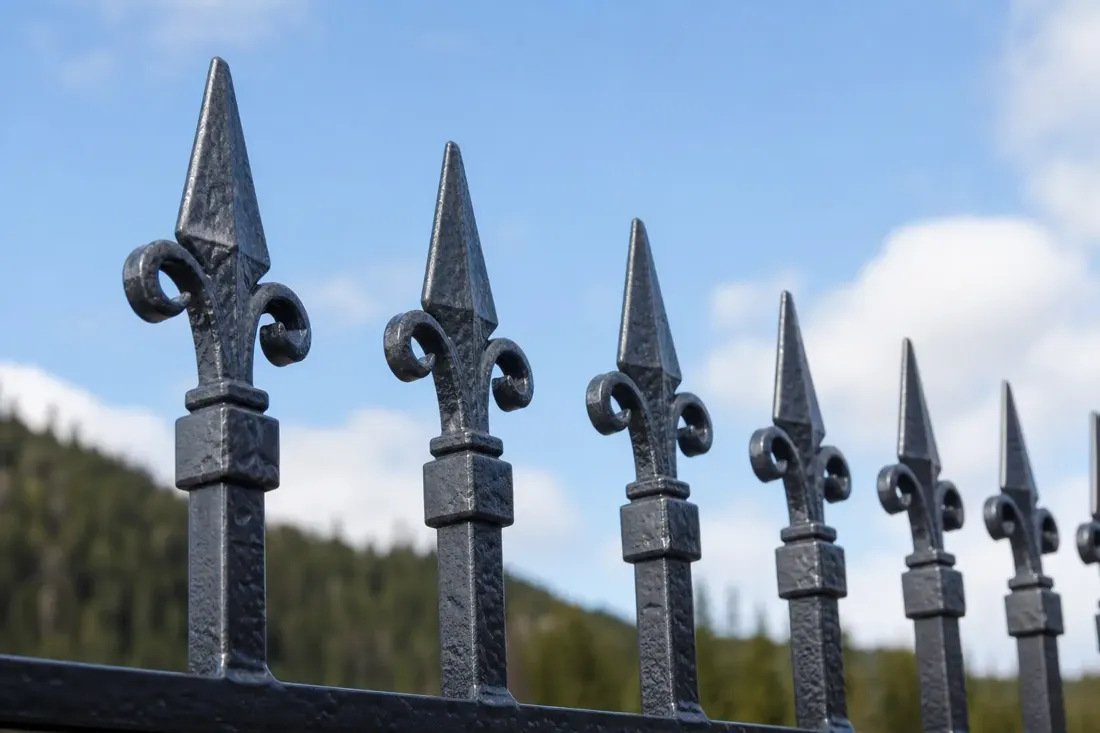 Кованый забор из секций с пиками