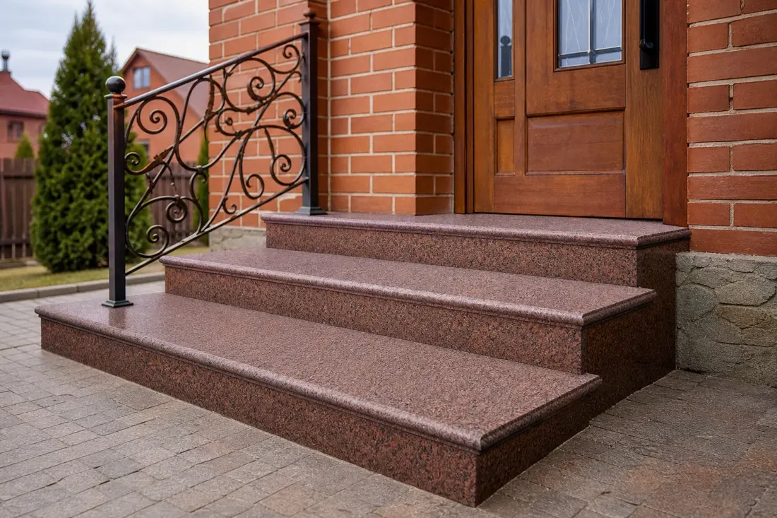 Крыльцо из красного гранита